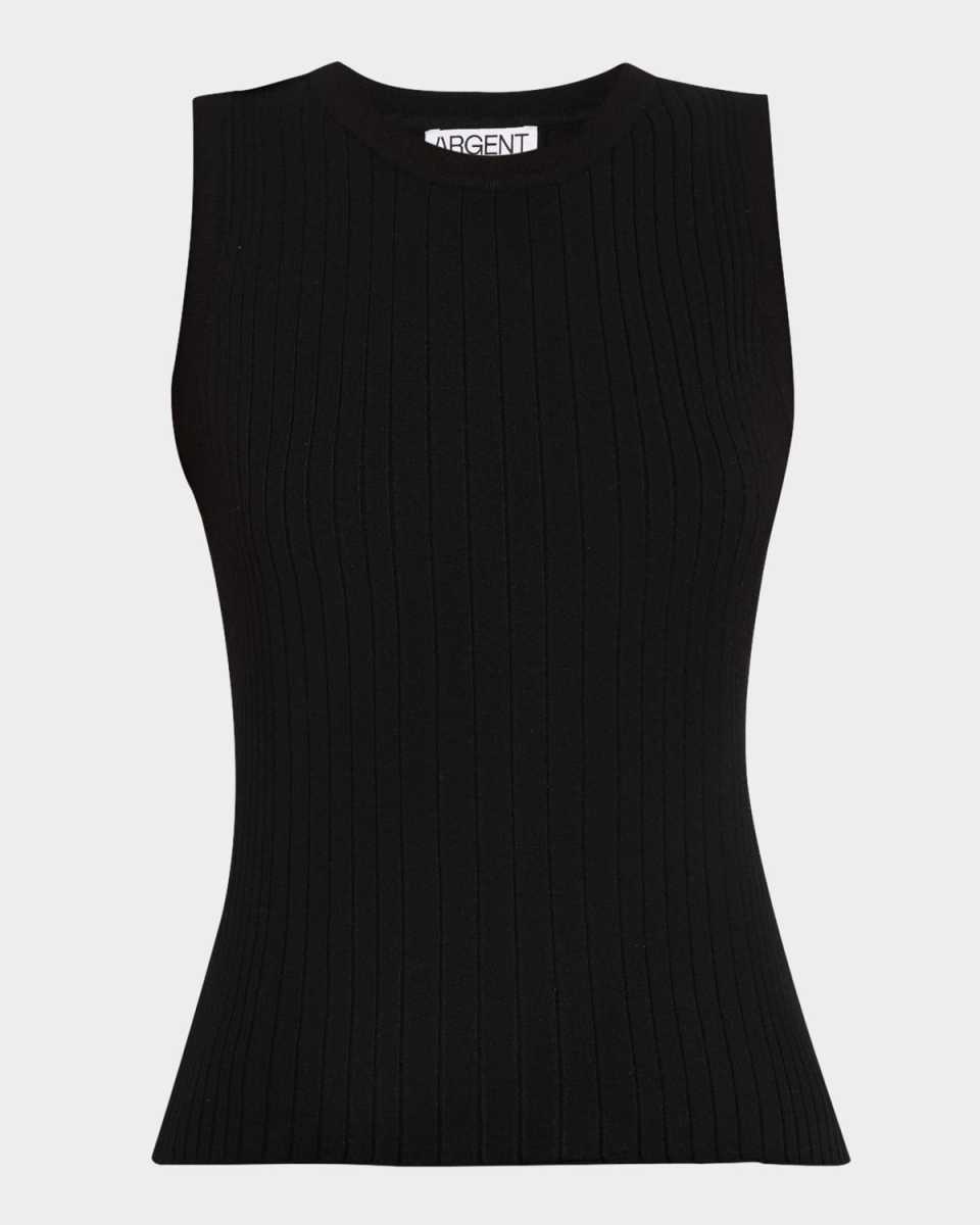 Crewneck Ribbed Knit Tank